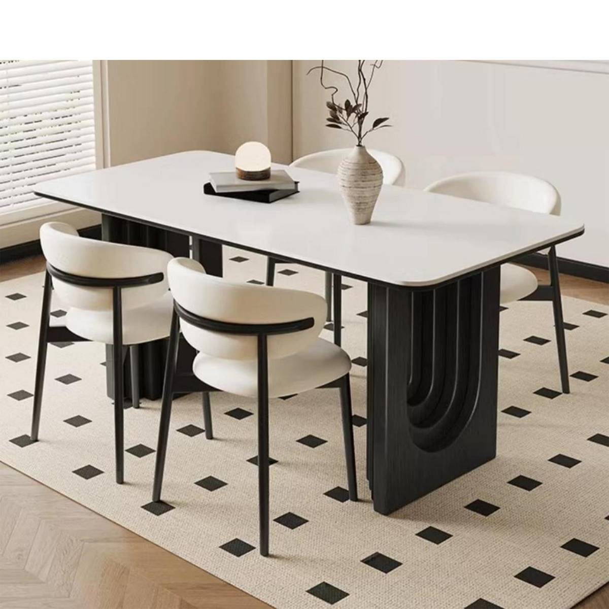 Sintered Stone Dining Table with Solid Wood Base (Z60-C109)