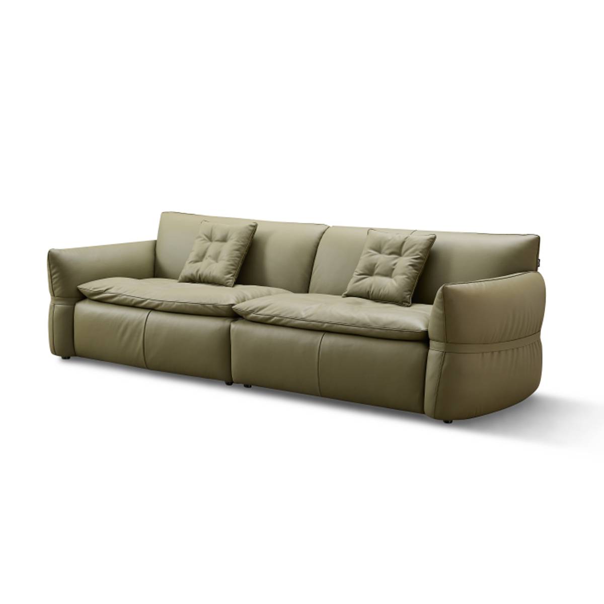 Split 4-Seater Straight Leather Sofa (B12-9183)