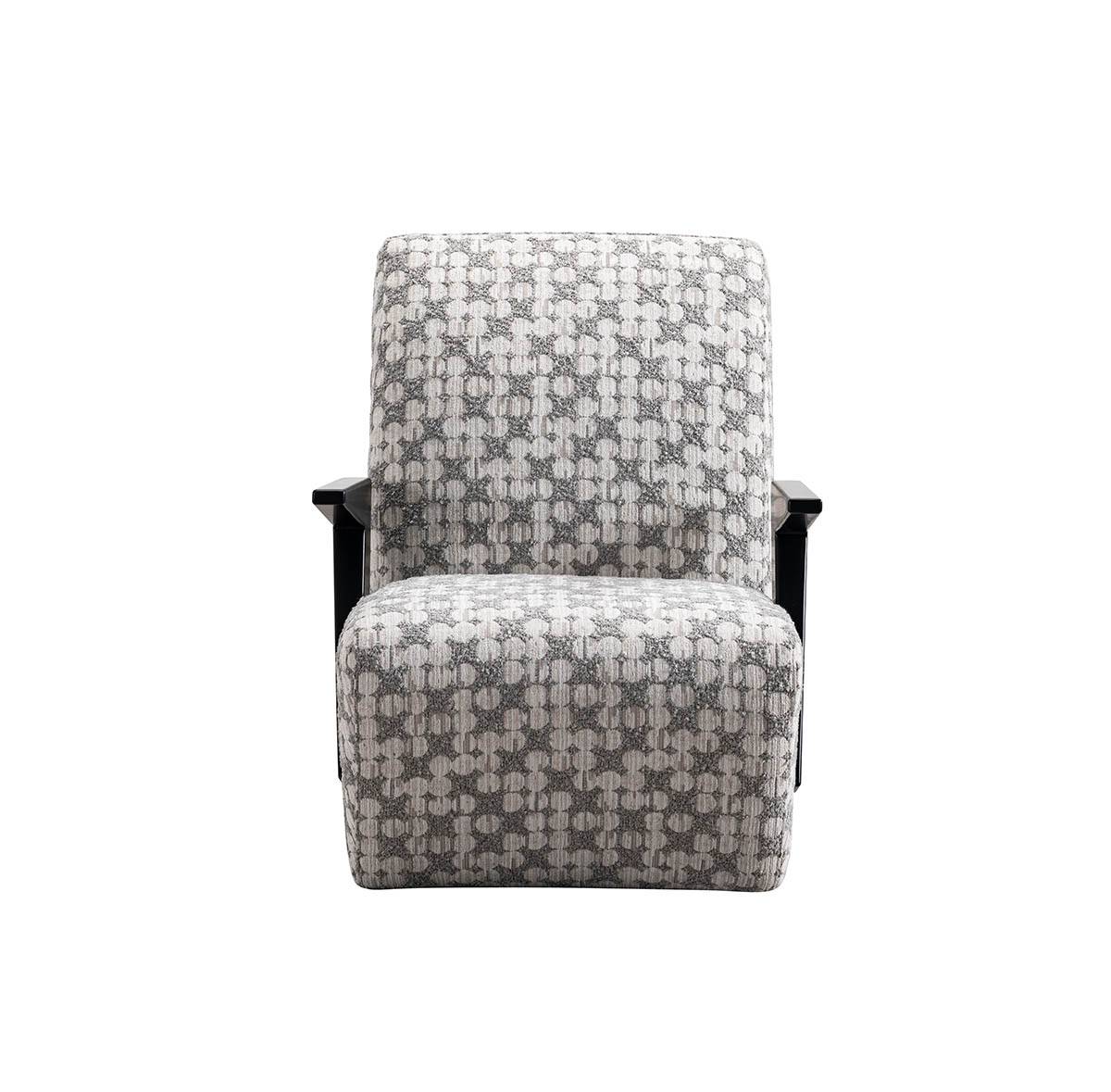 Front view of the lounge chair highlighting the seat and backrest pattern