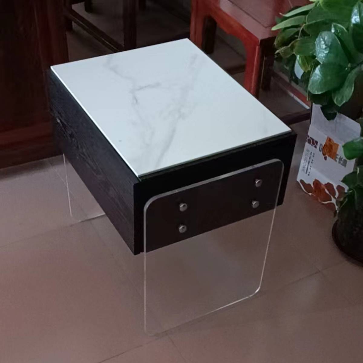 Bedside Table (Z35-Veneer Acrylic Cabinet)