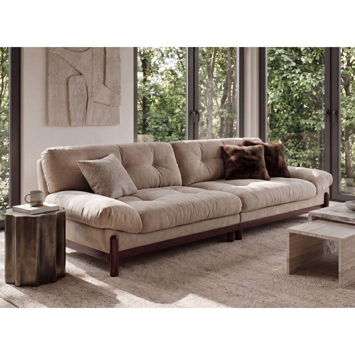 Mid-Century Yunqi Fabric Sofa (A51-SF-167)
