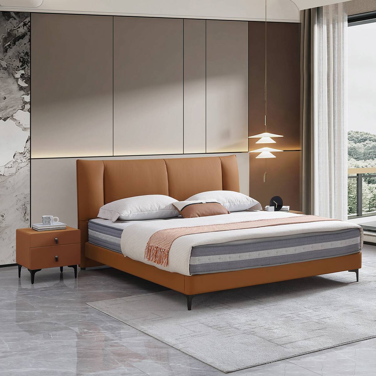 Top-Grain Leather Soft Bed (B04-A8901)