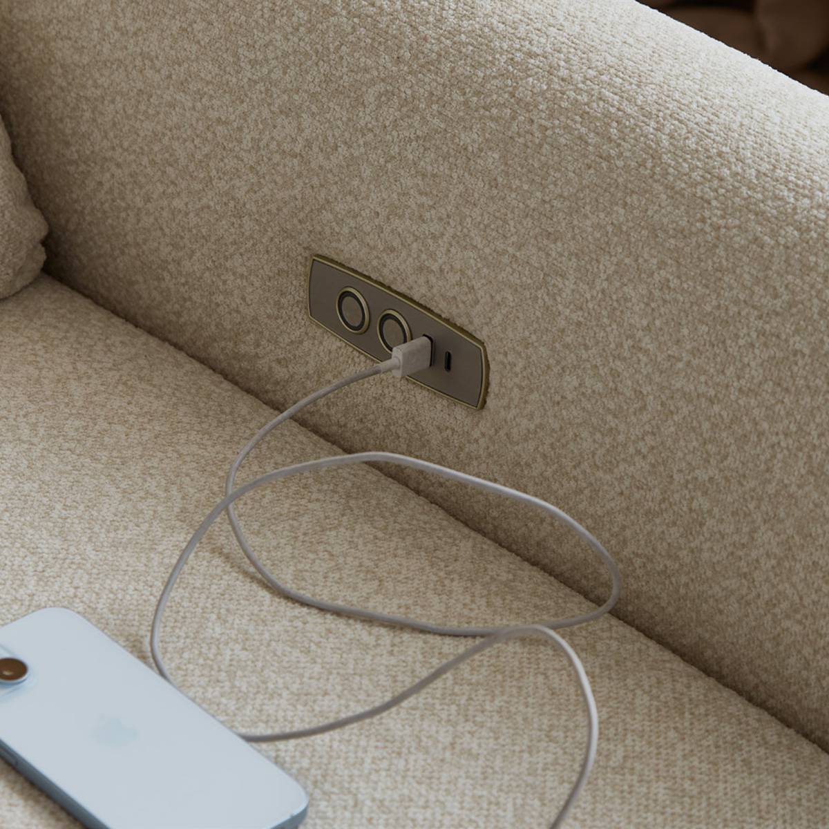 Close-up of the sofa fabric texture