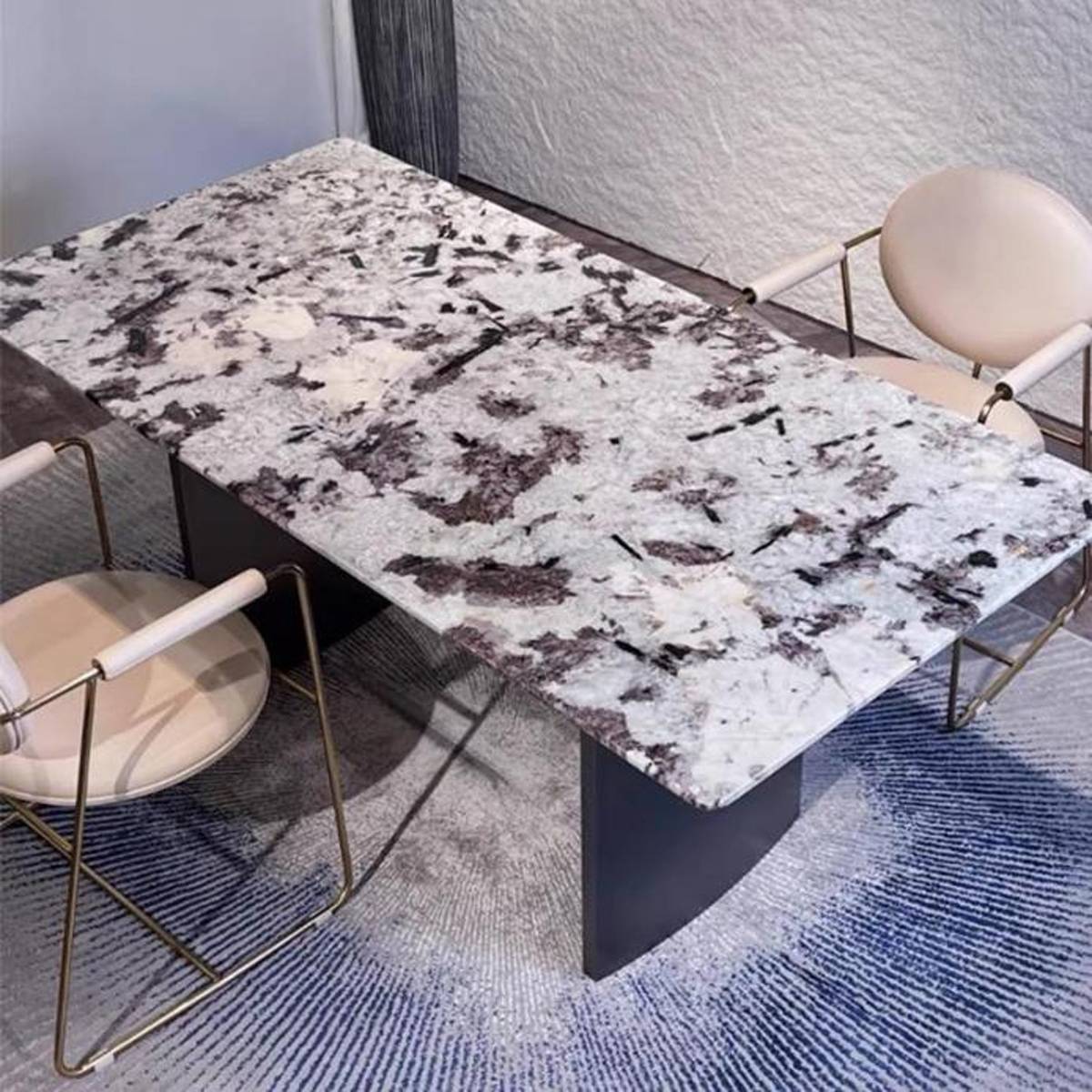 Snow Mountain Blue Natural Marble Dining Table