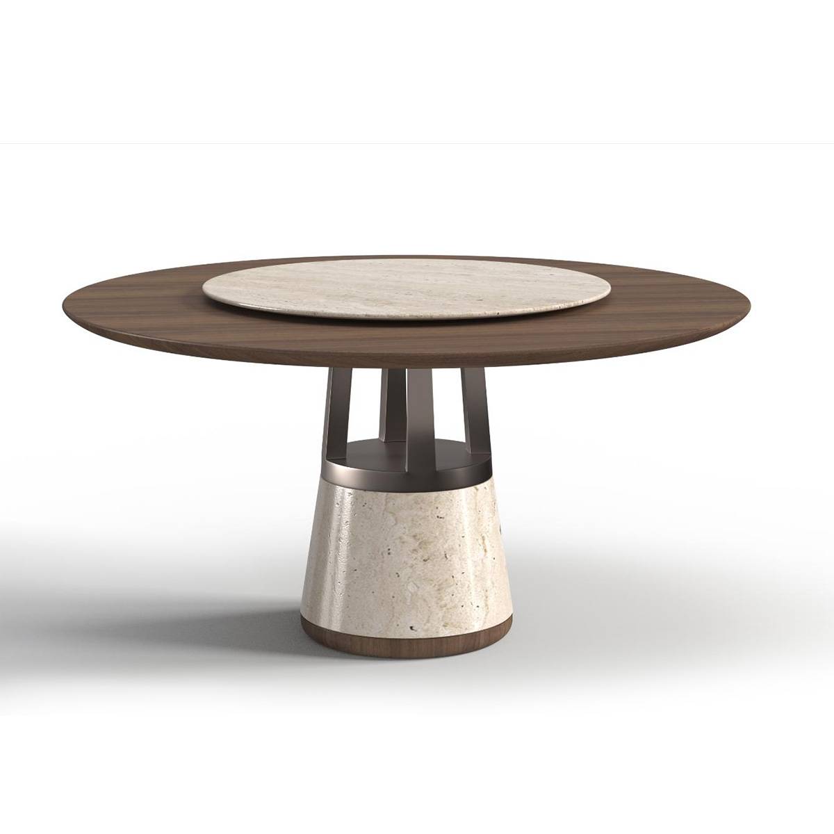 Natural Stone Jade Rabbit Beige Round Dining Table (B10-D858-B)