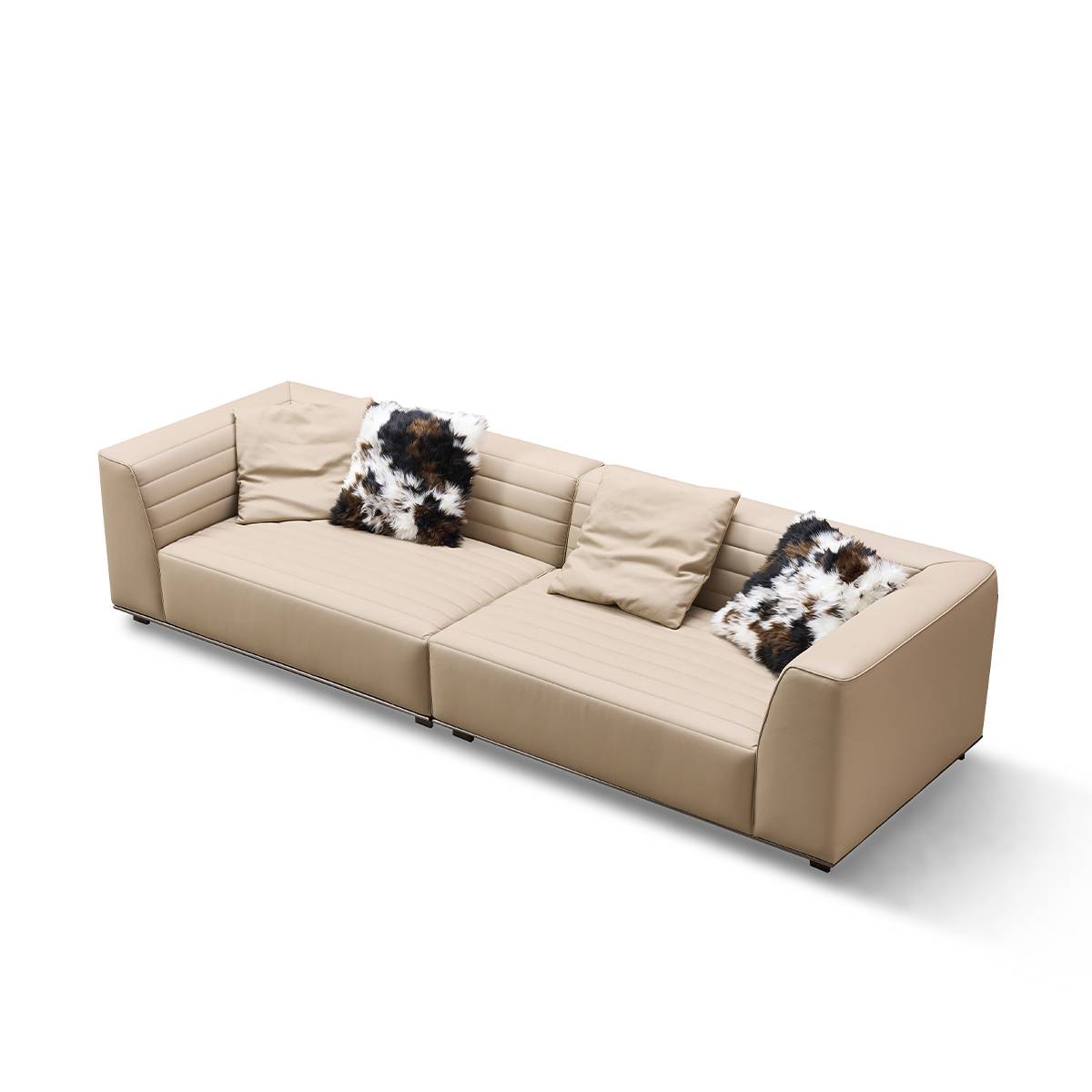 Roger Split 4-Seater Semi-Leather Sofa