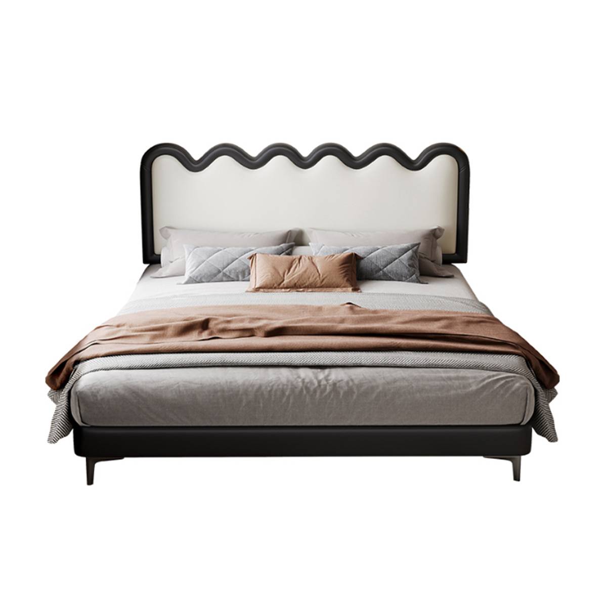Compact Eco-Leather Upholstered Bed (A72-8087)