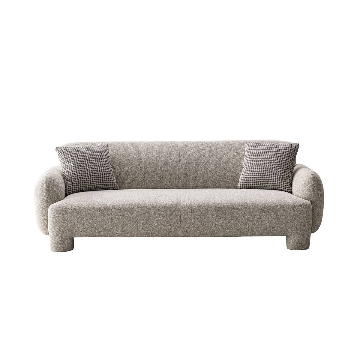 Side angle view of the Gabu fabric sofa