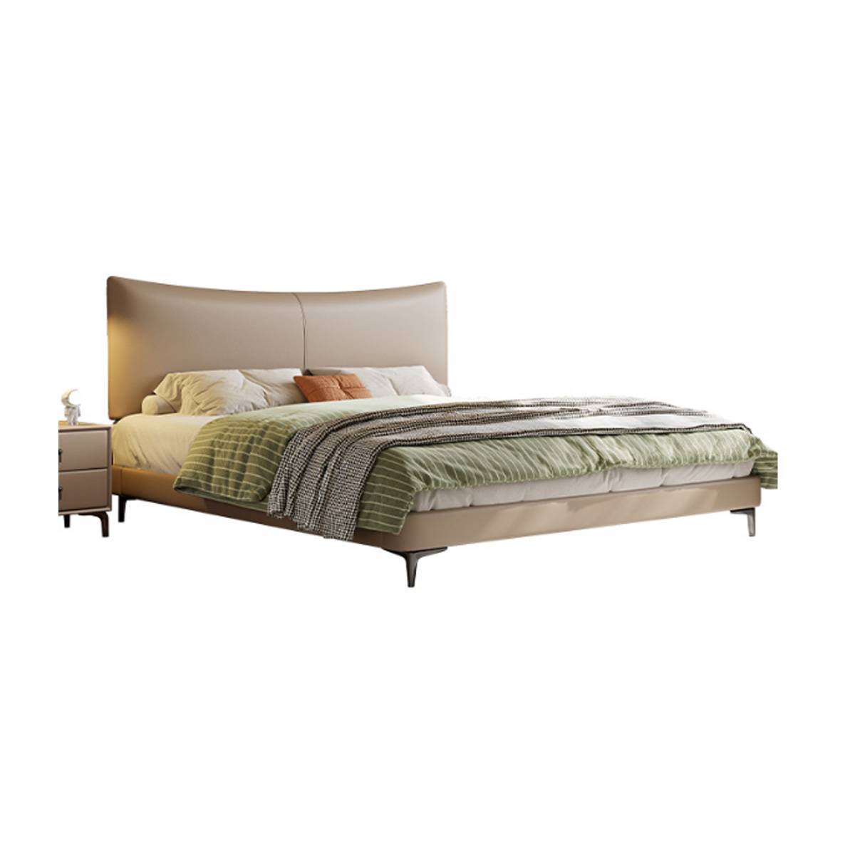 Compact Eco-Leather Upholstered Bed (A72-8086)