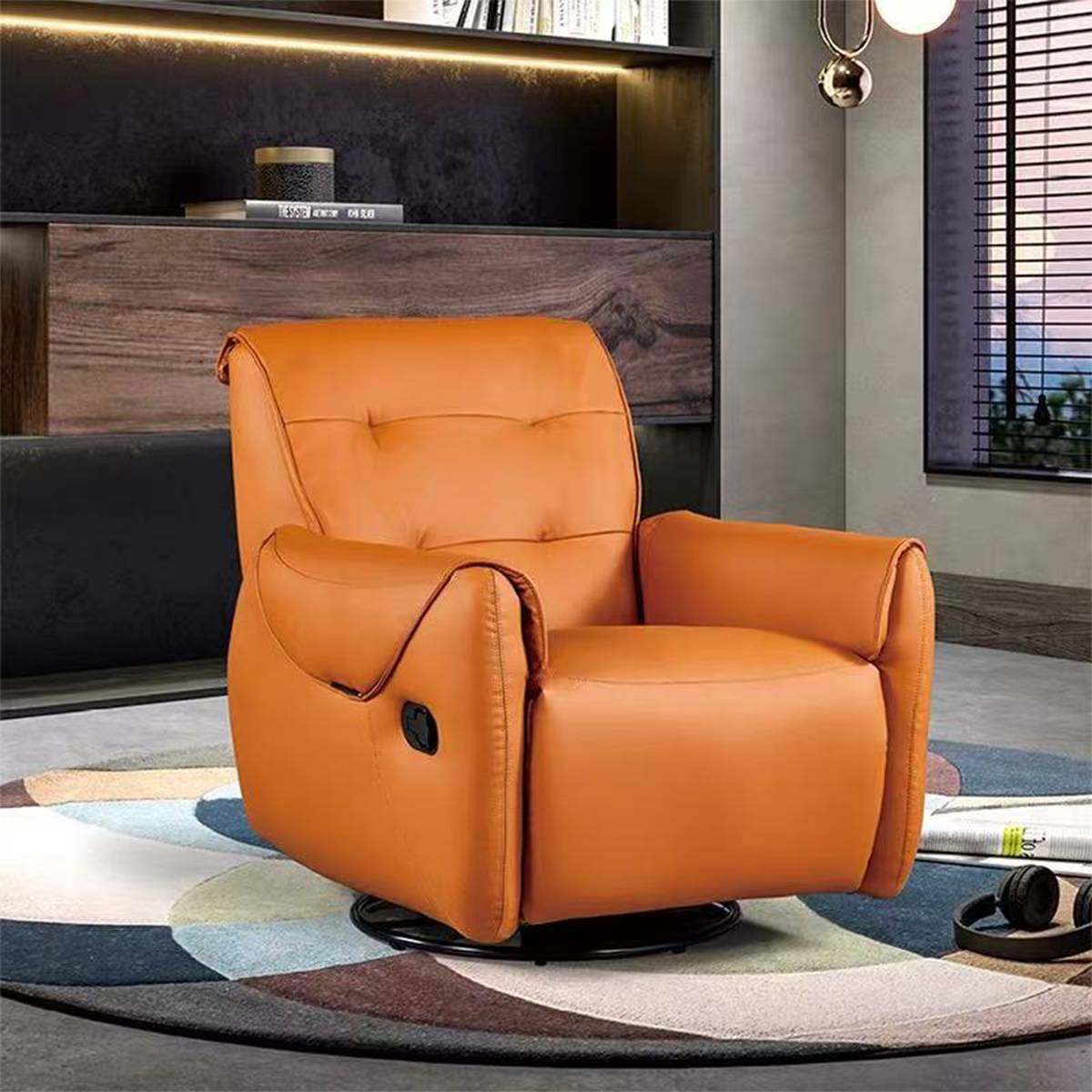 Lifestyle shot of the lounge chair in a modern living room setting