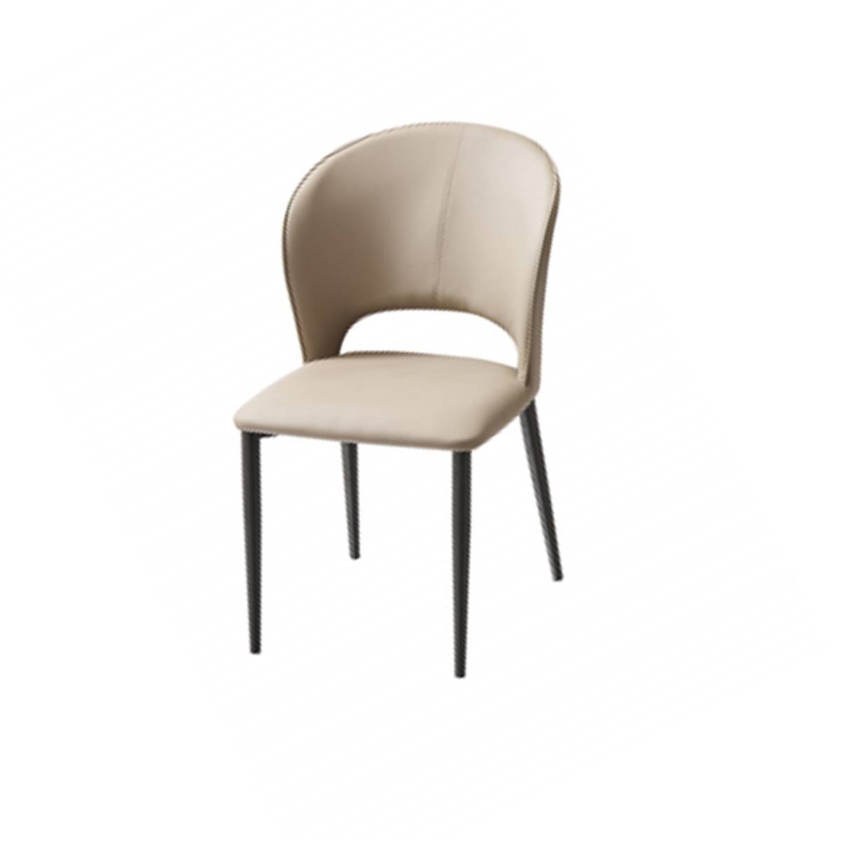 Front view of light grey modern dining chair