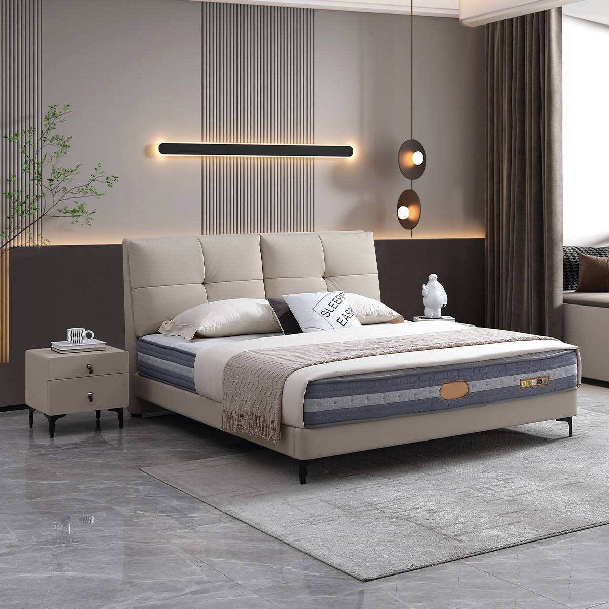 Top-Grain Leather Soft Bed (B04-A8900)