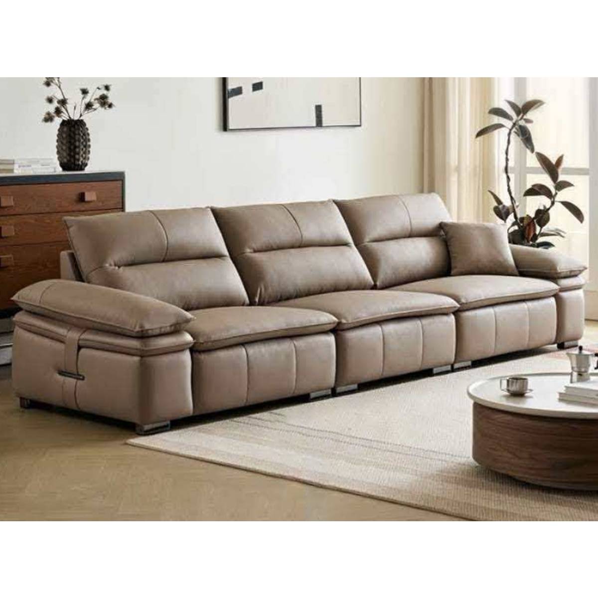 Eco-Leather Straight Sofa (A01-2701)