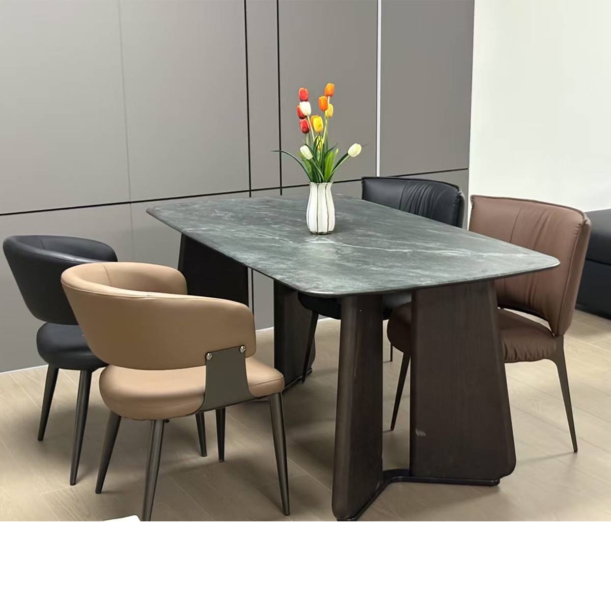 Mid-Century Natural Stone Dining Table (A68-A23)