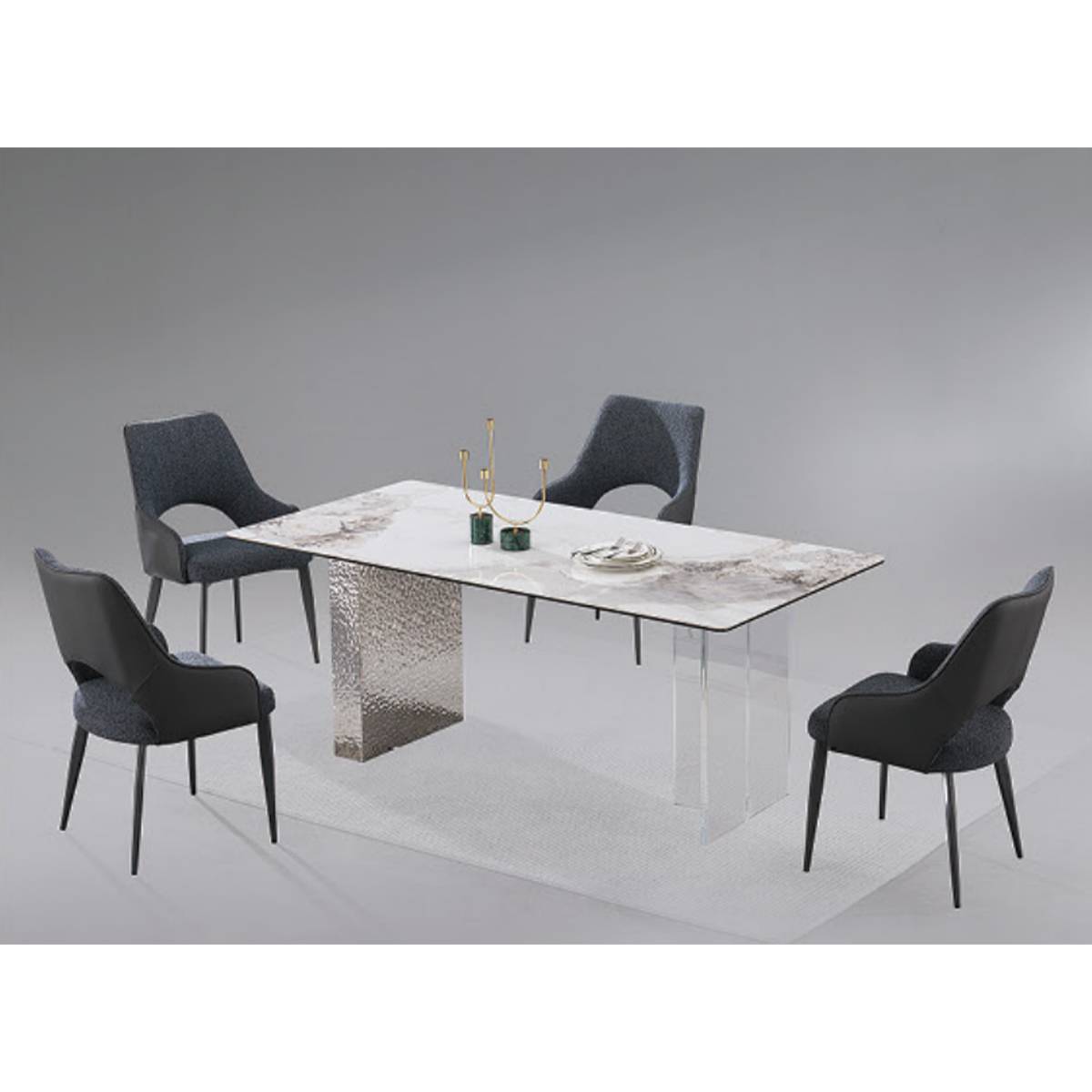 Sintered Stone Composite Glass Dining Table (B63-B121-2)