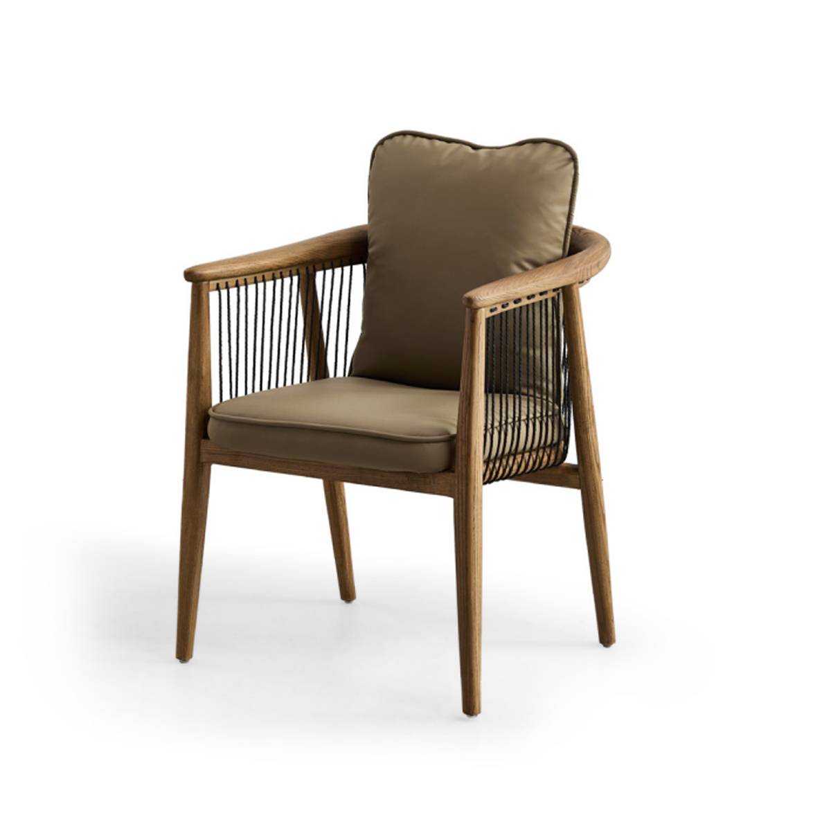 Dining Chair with Armrests and Solid Wood Legs (Z67-A5406)