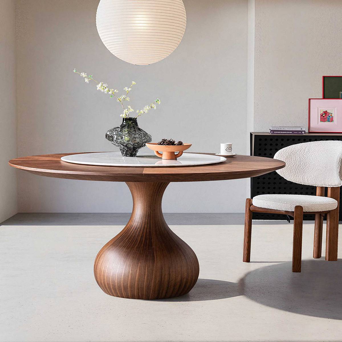 Natural Stone Royal White Jade Round Dining Table (B10-D808)