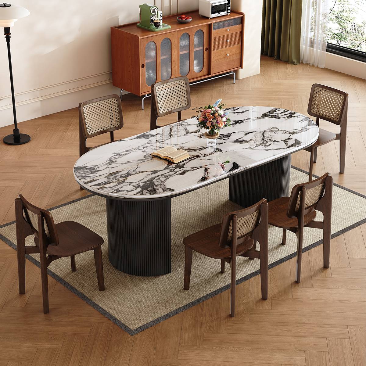 Mid-Century Marble Dining Table (A73-696)