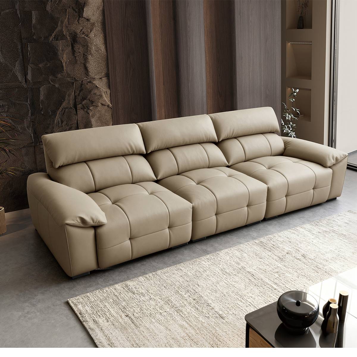 Eco-Leather Electric Flat-Push Sofa Bed (A01-2631)