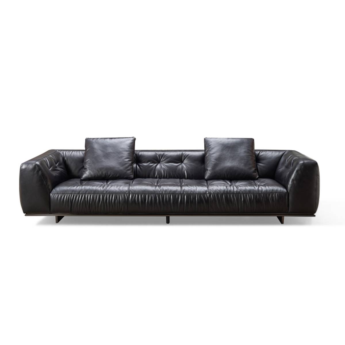 Front view of the 4-seater leather sofa