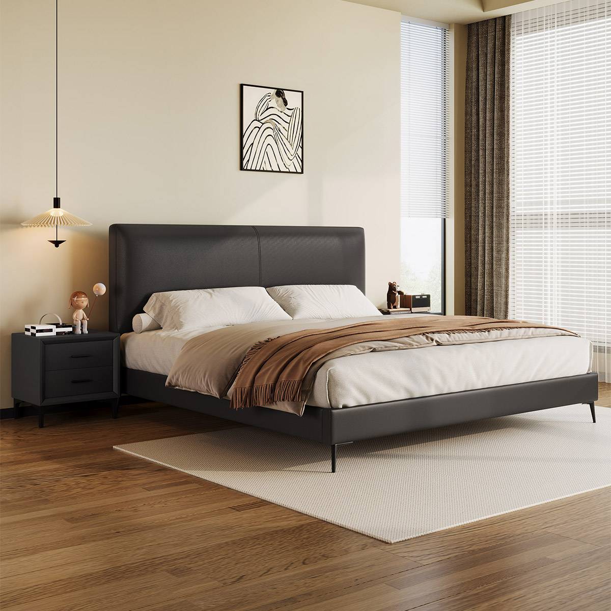 Eco-Leather Upholstered Bed (A72-2239)