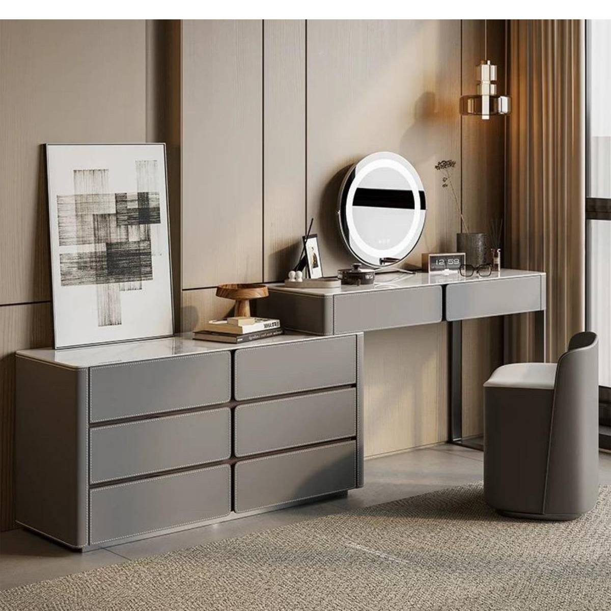 Vanity Set with Mirror and Stool (Z60-ZT13)