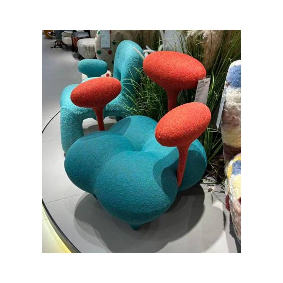 High angle view of the Magic Chair in a showroom setting