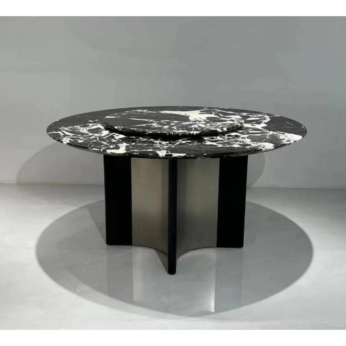 Bulgari Black Natural Marble Luxury Round Dining Table (Z60-S61)