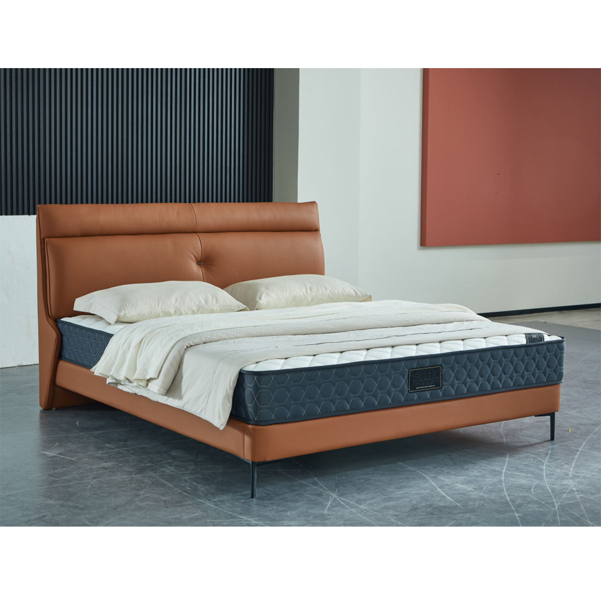 Top-Grain Leather 1.8m Soft Bed (A21-2506)