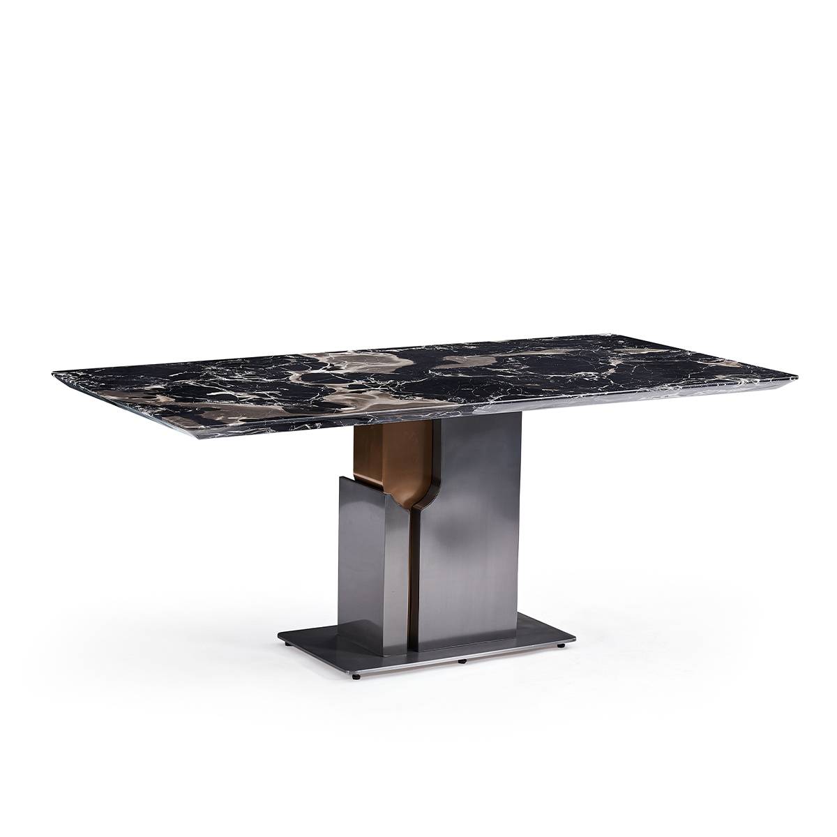 Studio shot of the Black Rose dining table on a white background