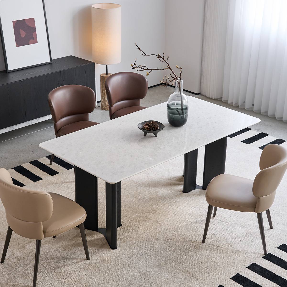 Diamond White Natural Stone Luxury Dining Table (B10-D811)
