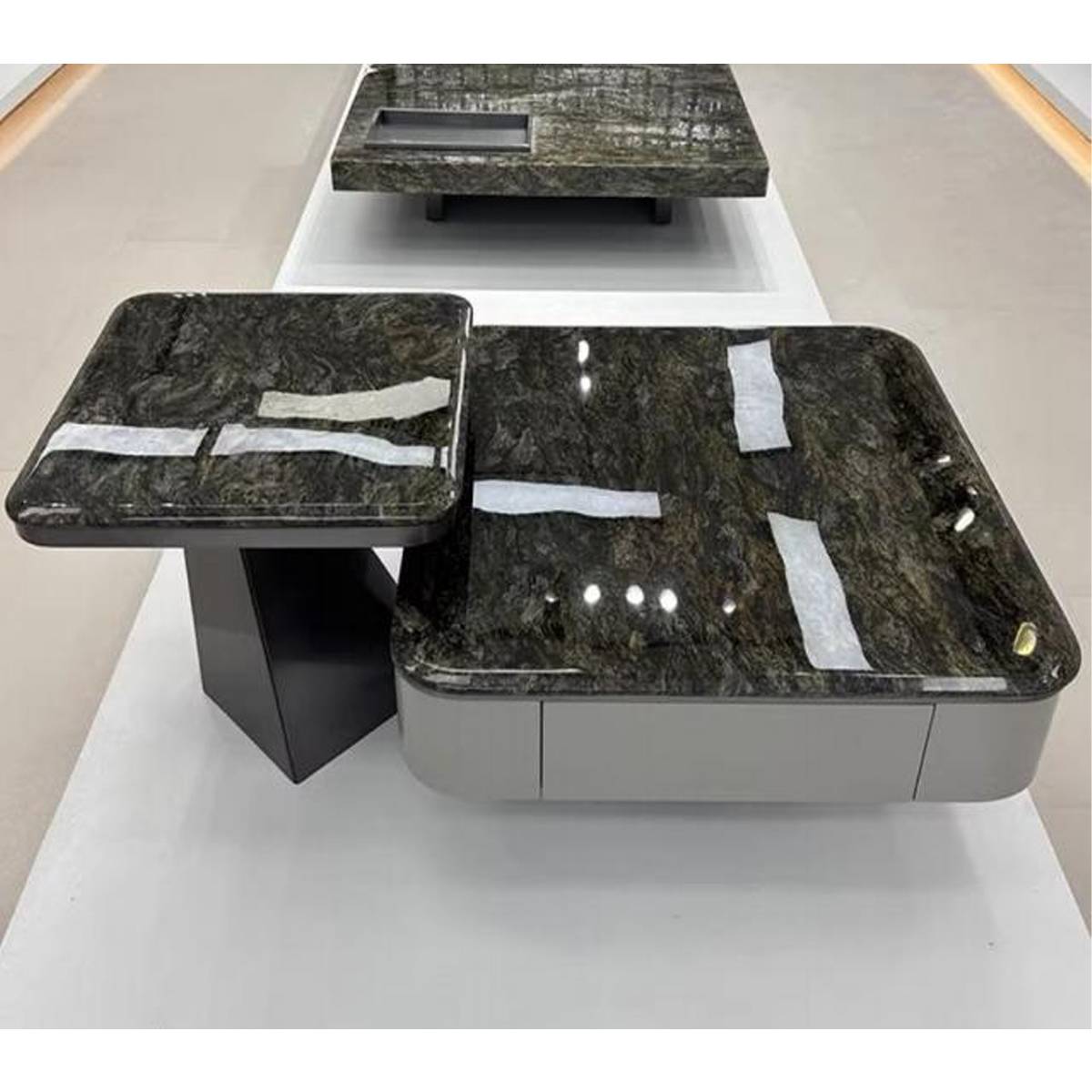 Platinum Diamond Luxury Stone Coffee Table Set (Z60-7116b)