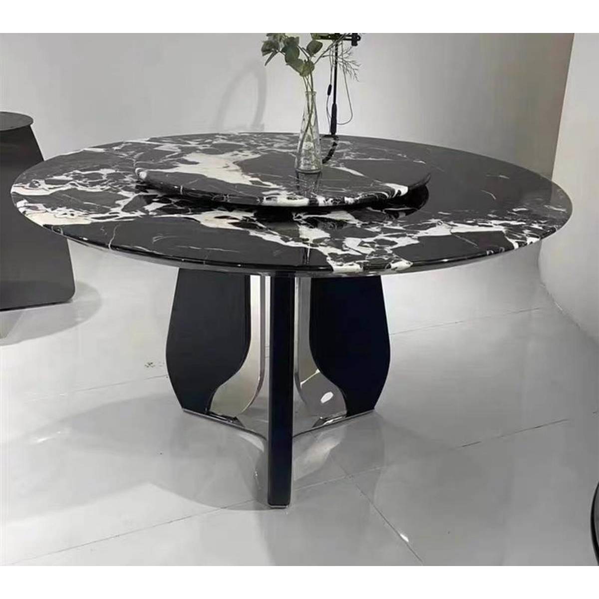 Bulgari Black Natural Marble Luxury Round Dining Table (Z60-S62)