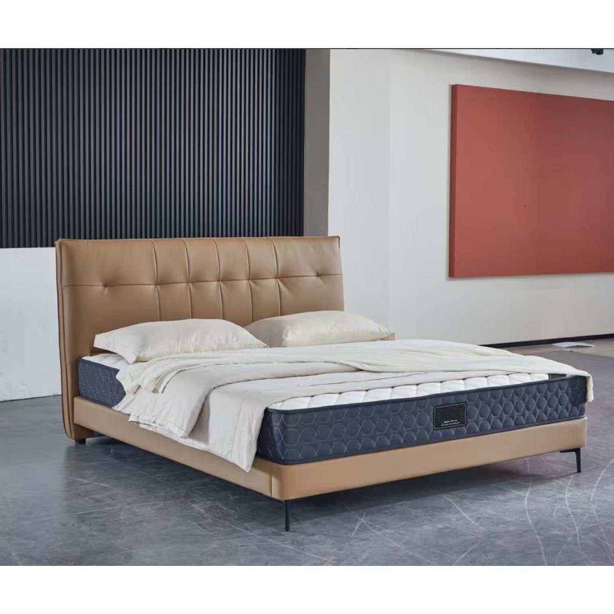 Top-Grain Leather 1.8M Soft Bed (A21-T005)