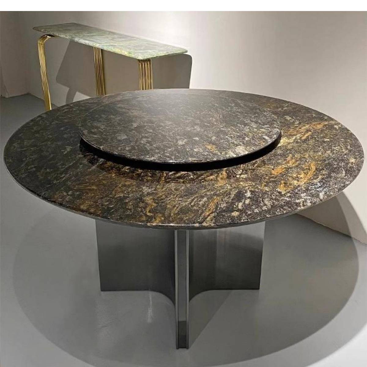 Platinum Diamond Natural Marble Luxury Stone Round Dining Table with Starfish Base (Z60-S71)