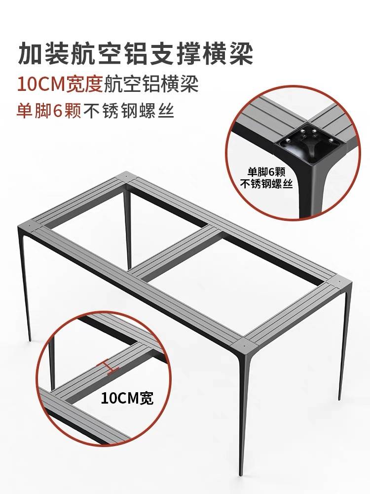 Detail view of aluminum alloy support beam and stainless steel screws