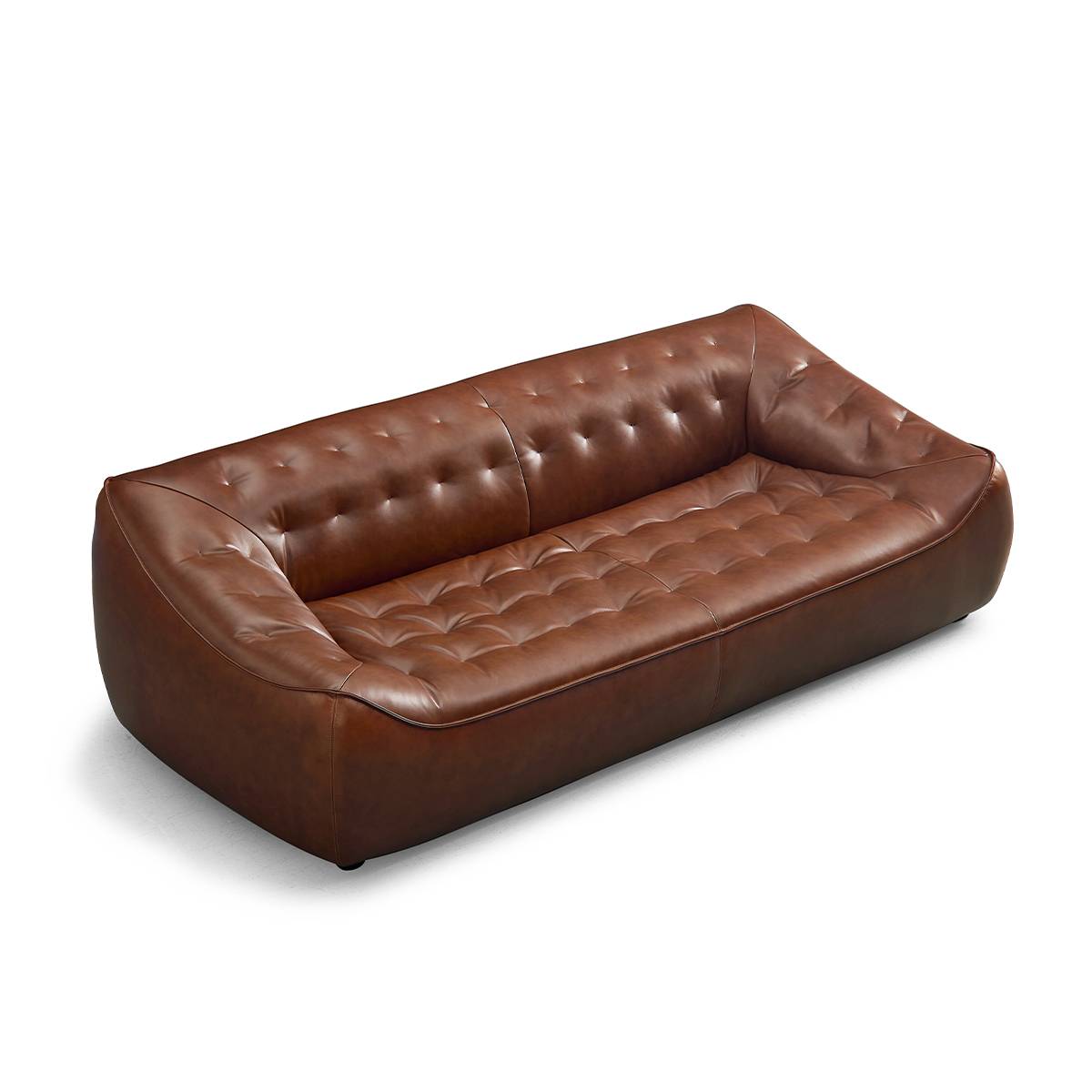 New Bean Bag Full Oil-Wax Cowhide Leather 3-Seater Sofa (B12-2319)