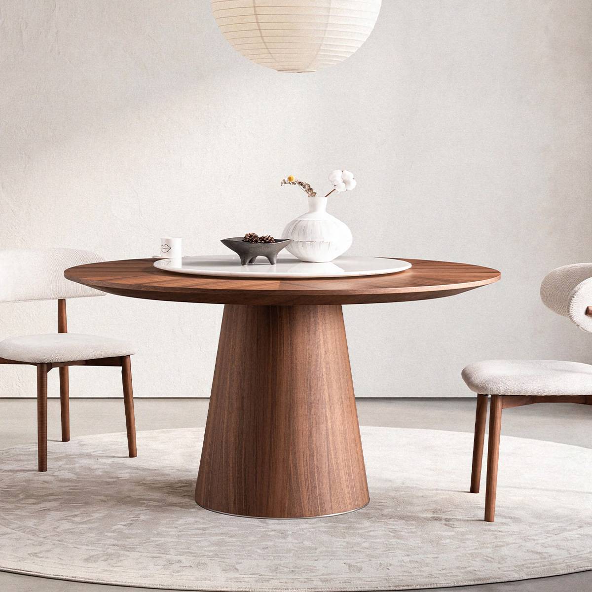 Natural Stone Royal White Jade Round Dining Table (B10-D840-B)
