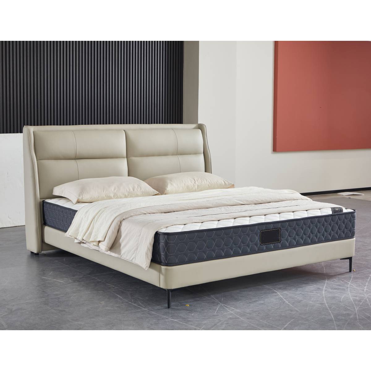Top-Grain Leather 1.8M Soft Bed (A21-2508)