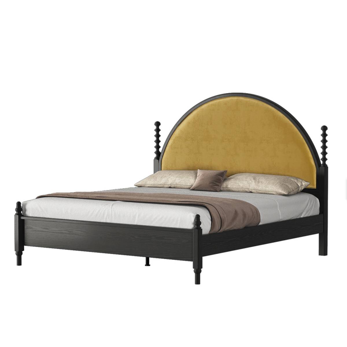 Mid-Century Solid Wood Bed 1.8M (B56-F211)