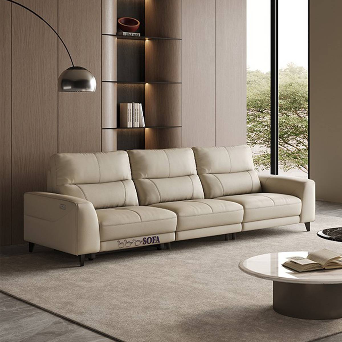 Genuine Leather Recliner Sofa 3-Seater (B04-GN38)