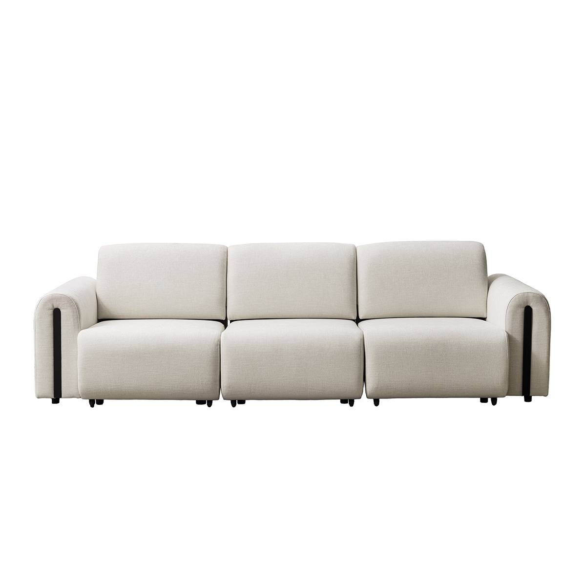 Front view of the sofa against a white background showing the three-seat configuration.
