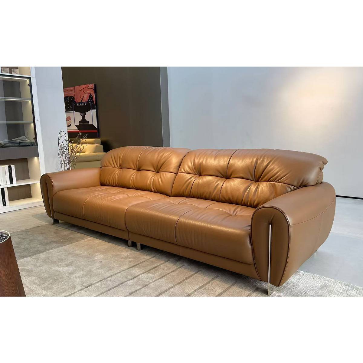 Full Leather Straight Sofa (B22-P3286)