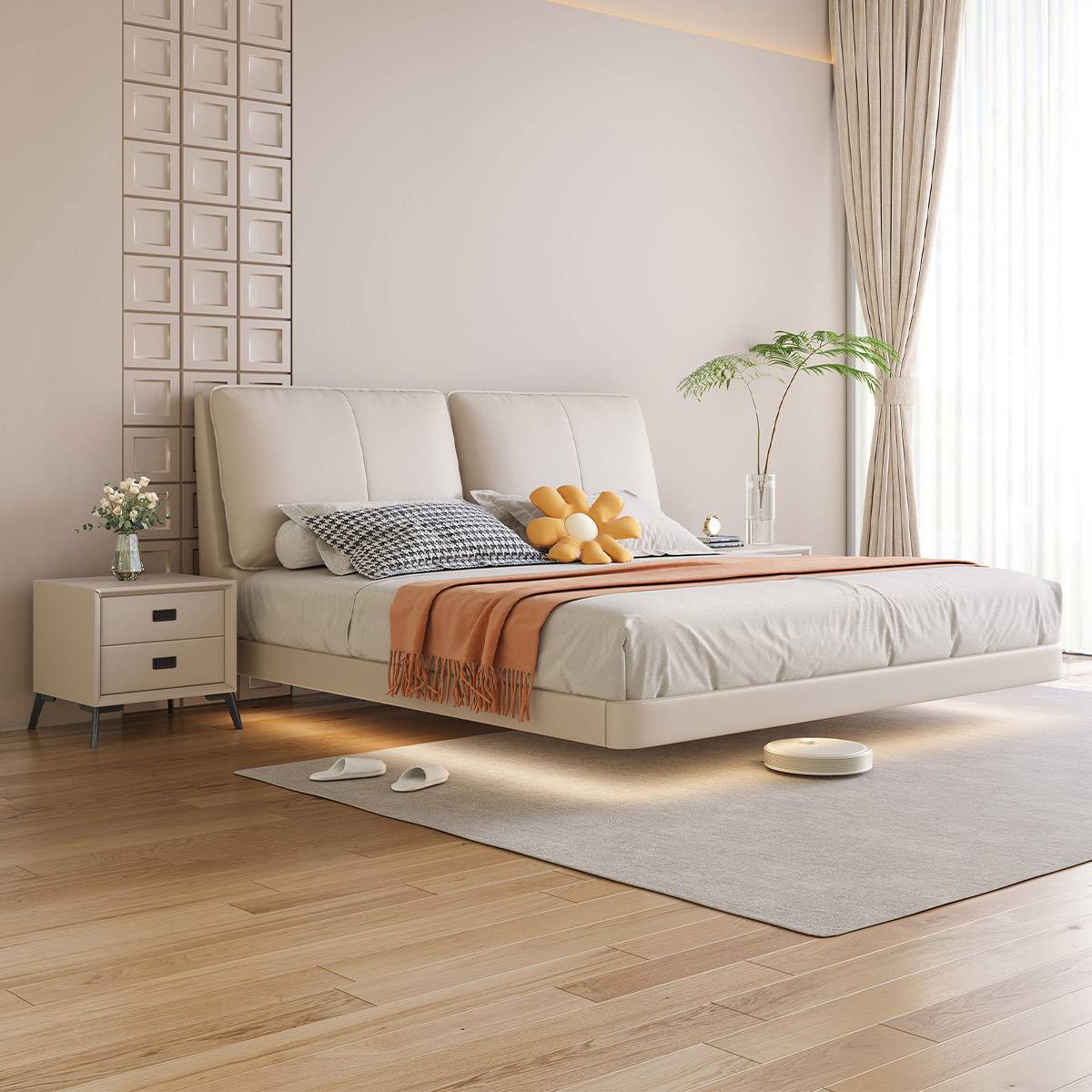 Eco-Leather Floating Bed (A72-9527)