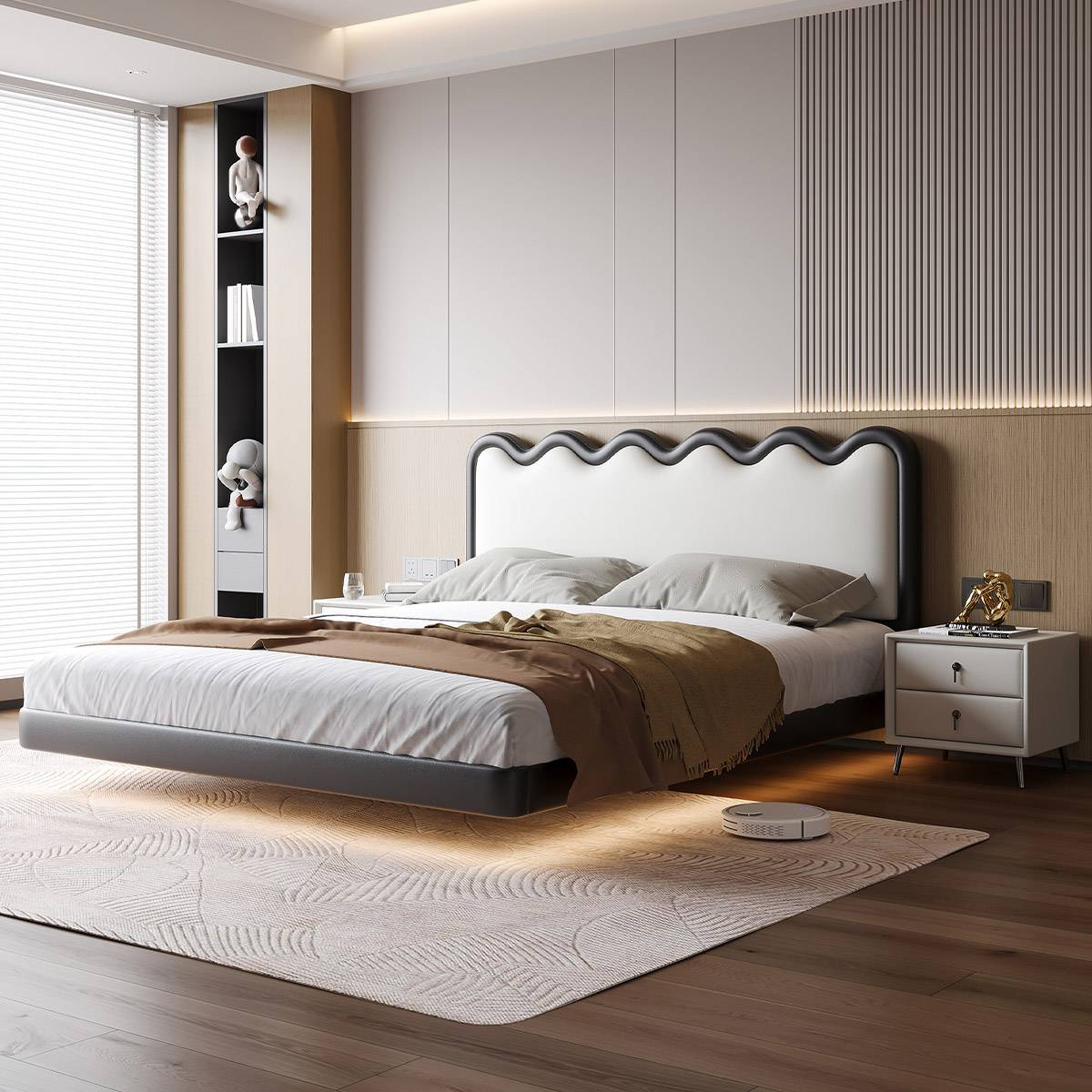 Eco-Leather Floating Bed (A72-9907)