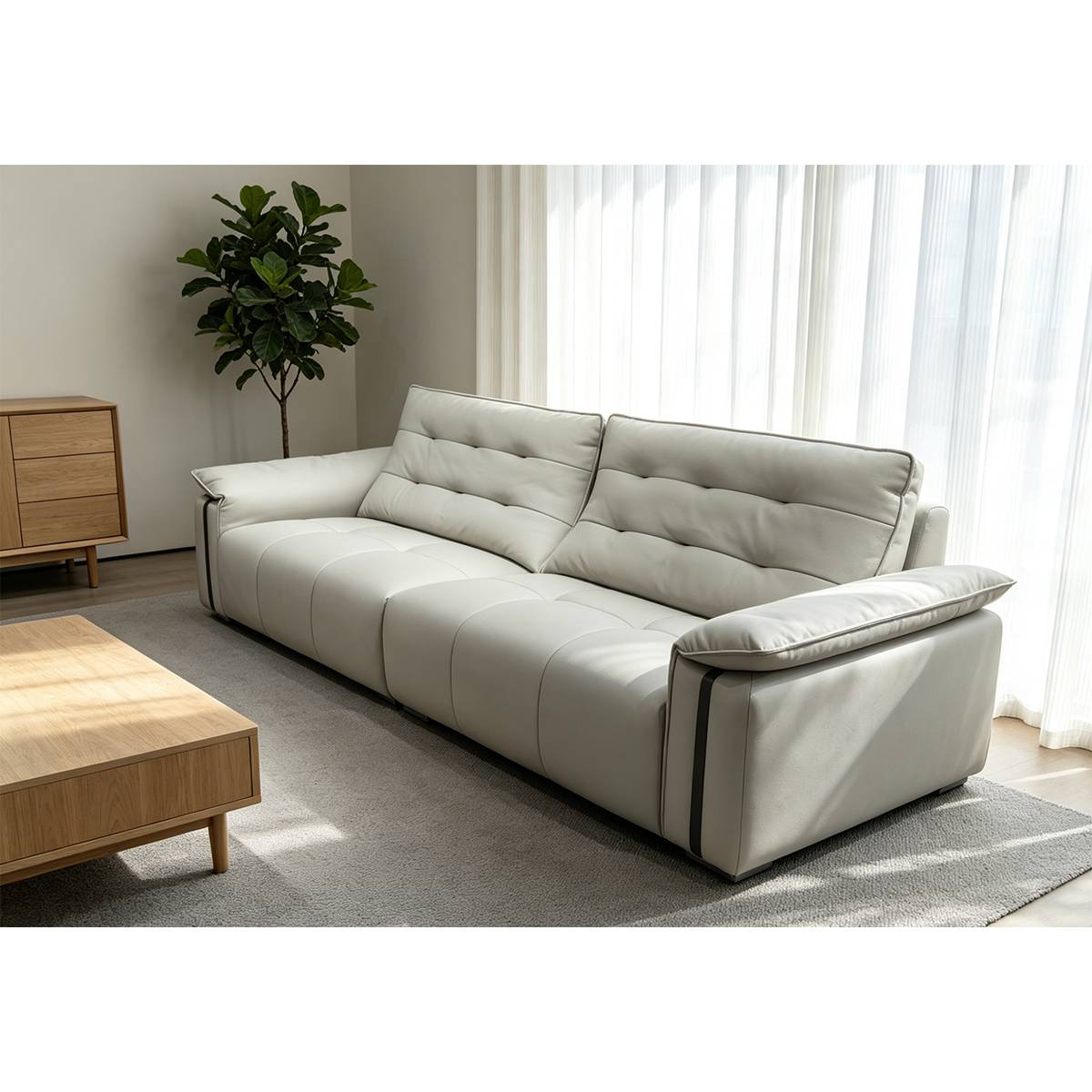 Eco-Leather Straight Sofa (Z41-91039)