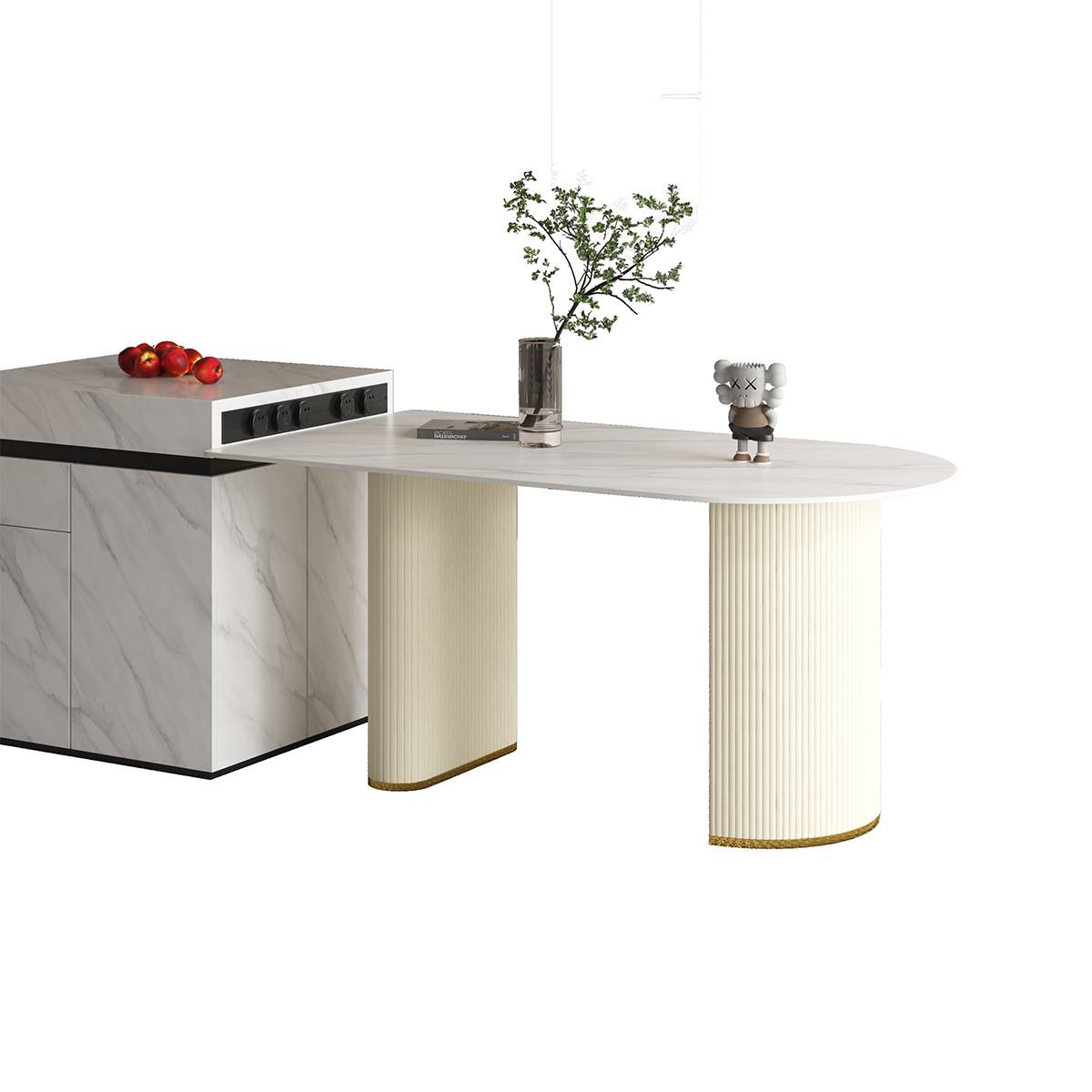 Studio shot of the dining table with decorative items