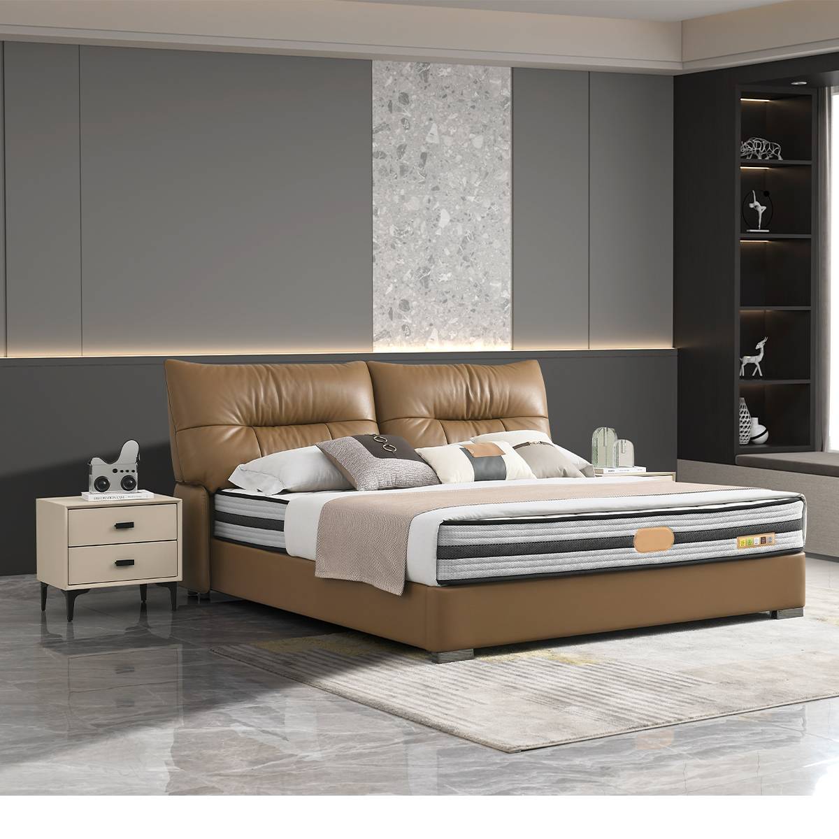 Top-Grain Leather Soft Bed (B04-A8913)