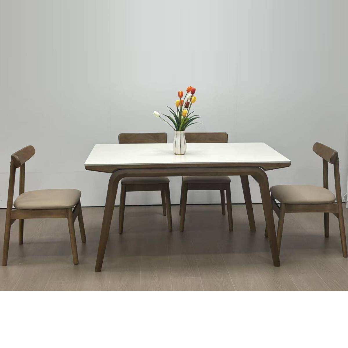 Mid-Century Ash Wood Solid Wood Dining Table (A68-L118)