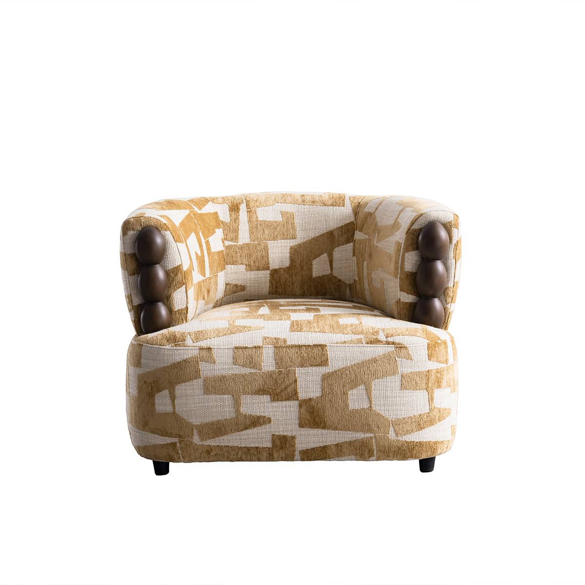 Front view of the geometric pattern lounge chair